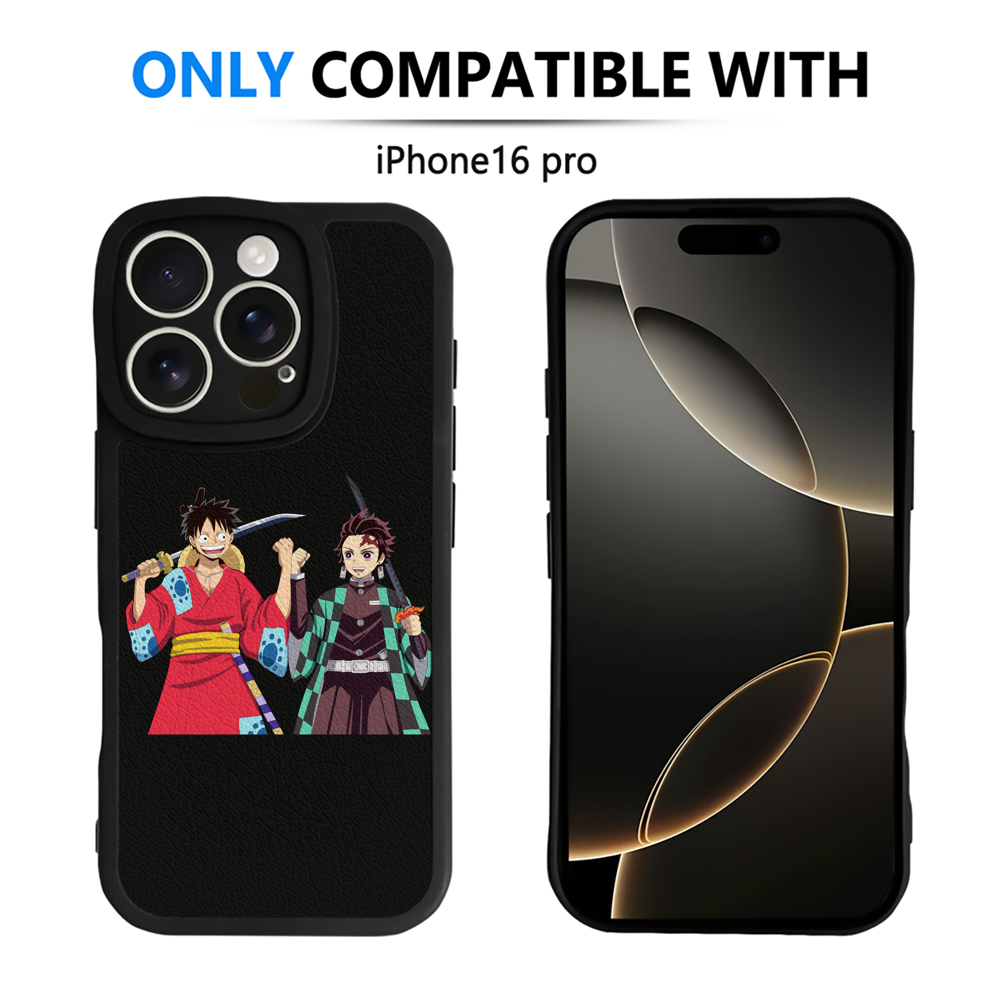 （画像用） 鬼滅の刃 竈門 炭治郎／かまど たんじろう Kamado Tanjirou 【iPhone 16シリーズ対応】シリコンスマホケース（レザー調） 材質：シリコン